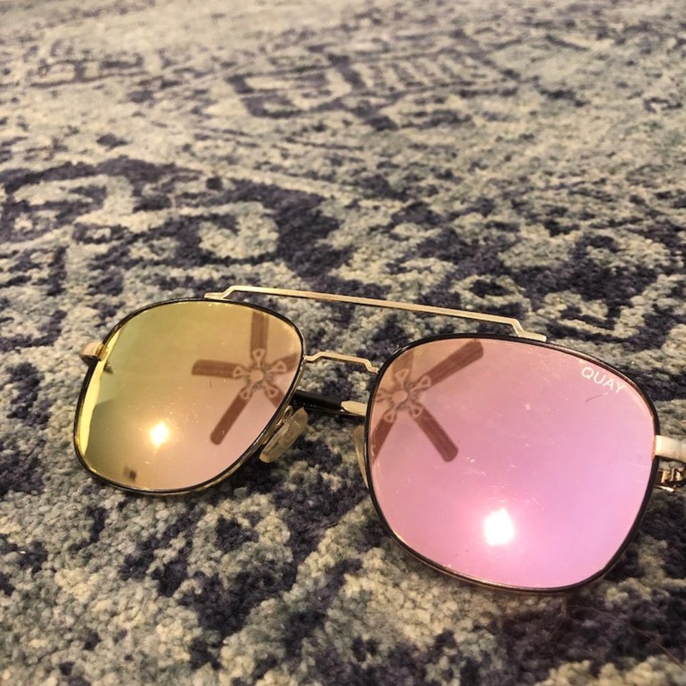 Quay Australia Pink Reflective Lens Sunglasses